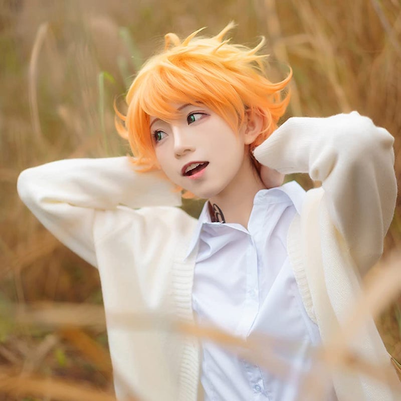 JCvCX Anime Emma Wig Short Orange Curly Party Hair Cosplay Props Halloween Costume Accessories - Image 2